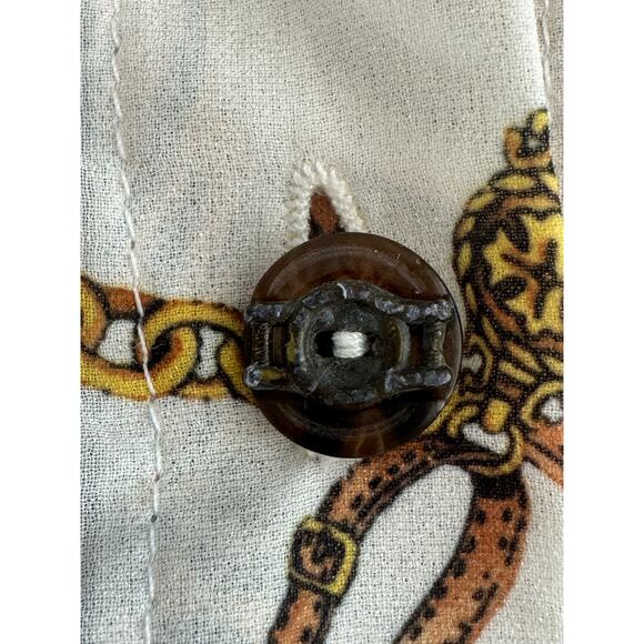 St John Sport Semi Sheer Animal Print Collared Button Front Blouse P - Picture 9 of 10